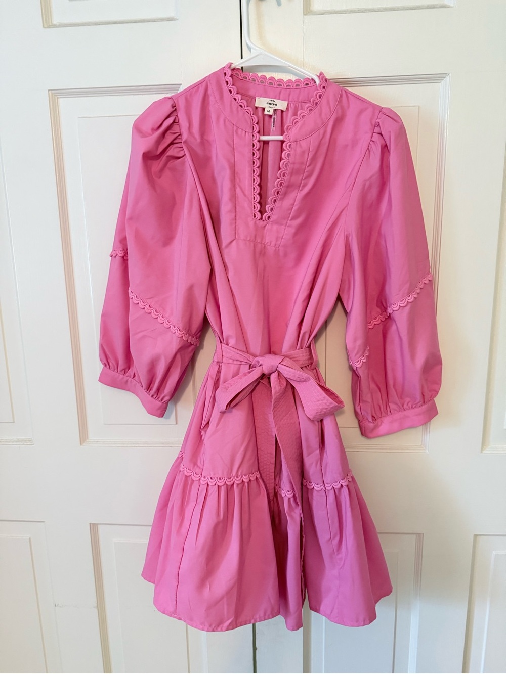Entro Pink Bubble Sleeve Dress EUC medium